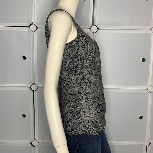J. Crew 100% Silk Paisley Tank Blouse Size XSmall - Picture 4 of 9